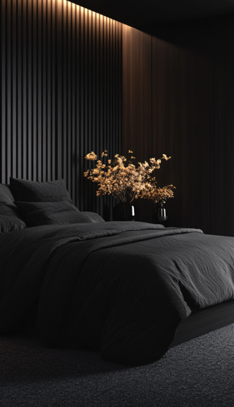 A sleek, luxurious bedroom awaiting pain-free sleep with the best mattress for pain-relief.